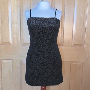 Urban outfitters black velvet animal print mini dress-M